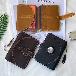 Funda de cuero personalizada para pasaporte Air Tag, funda de cuero personalizable, billetera con Airtag, estuche para pasaporte, regalo de viaje
