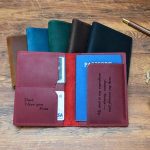 Portapassaporto in pelle, custodia per passaporto in pelle personalizzata, portafoglio per passaporto personalizzato, organizer per documenti di viaggio, regalo di viaggio