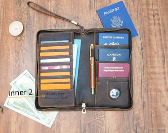 Personalized Personalized Passport Holder, Leather Family Passport  Wallet with 6 Passport Holder, Family Travel Gift, Father&#39;s Day gift