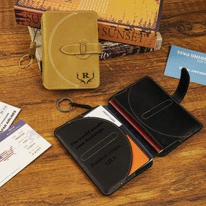 Personalized  Passport Wallet with Airtag, Leather Air Tag Passport Holder,  Custom leather Passport Cover, Passport Case, Travel Gif