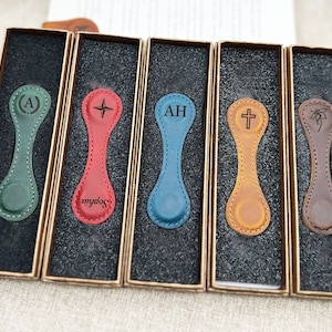 Personalized Leather Magnetic Bookmark, Custom Leather Bookmark | Custom Reader, Teacher, Wedding, Anniversary, Graduation Gift