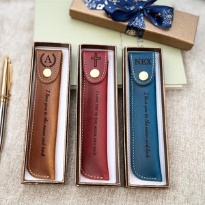 Portapenne in pelle personalizzato, astuccio per matite, astuccio per matite, astuccio per penne, regalo per lettori, custodia per penne personalizzata