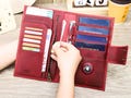 Personalized Leather Passport Holder with Airtag, Custom Family Travel Wallet for 4,  Passport Cover, Graduation gift, Father's Day gift product logo