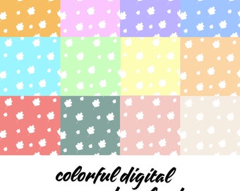 leave pattern colorful digital papers download (zip file)