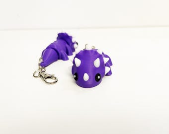 Custom Color Articulated Triceratops Keychain – 3D Printed, Flexible & Fun! Dinosaur fidget toy, Sensory Stress-Relief Toys.