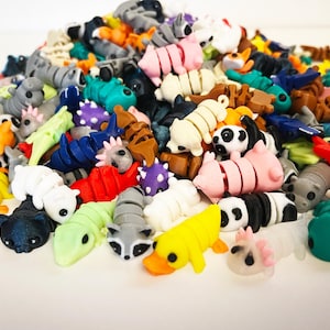 Mini articulated animals fidget toy size 1 inch, Sensory Stress-Relief Toys, Tiny Animals collectibles, fidget articulated Party favors