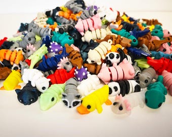 Mini articulated animals fidget toy size 1 inch, Sensory Stress-Relief Toys, Tiny Animals collectibles, fidget articulated Party favors