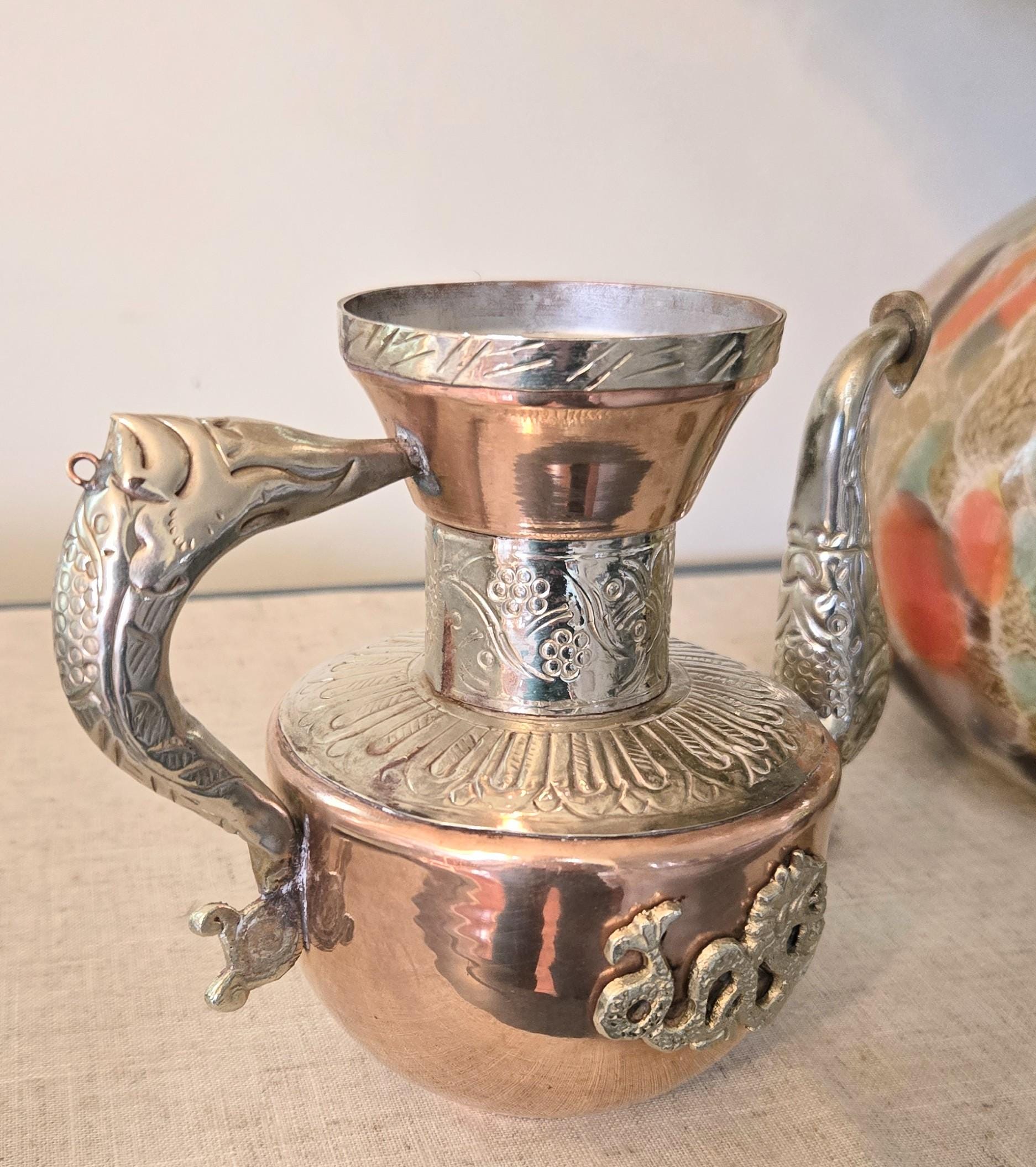 アンティークシルバーティーポットドラゴン - Etsy 日本