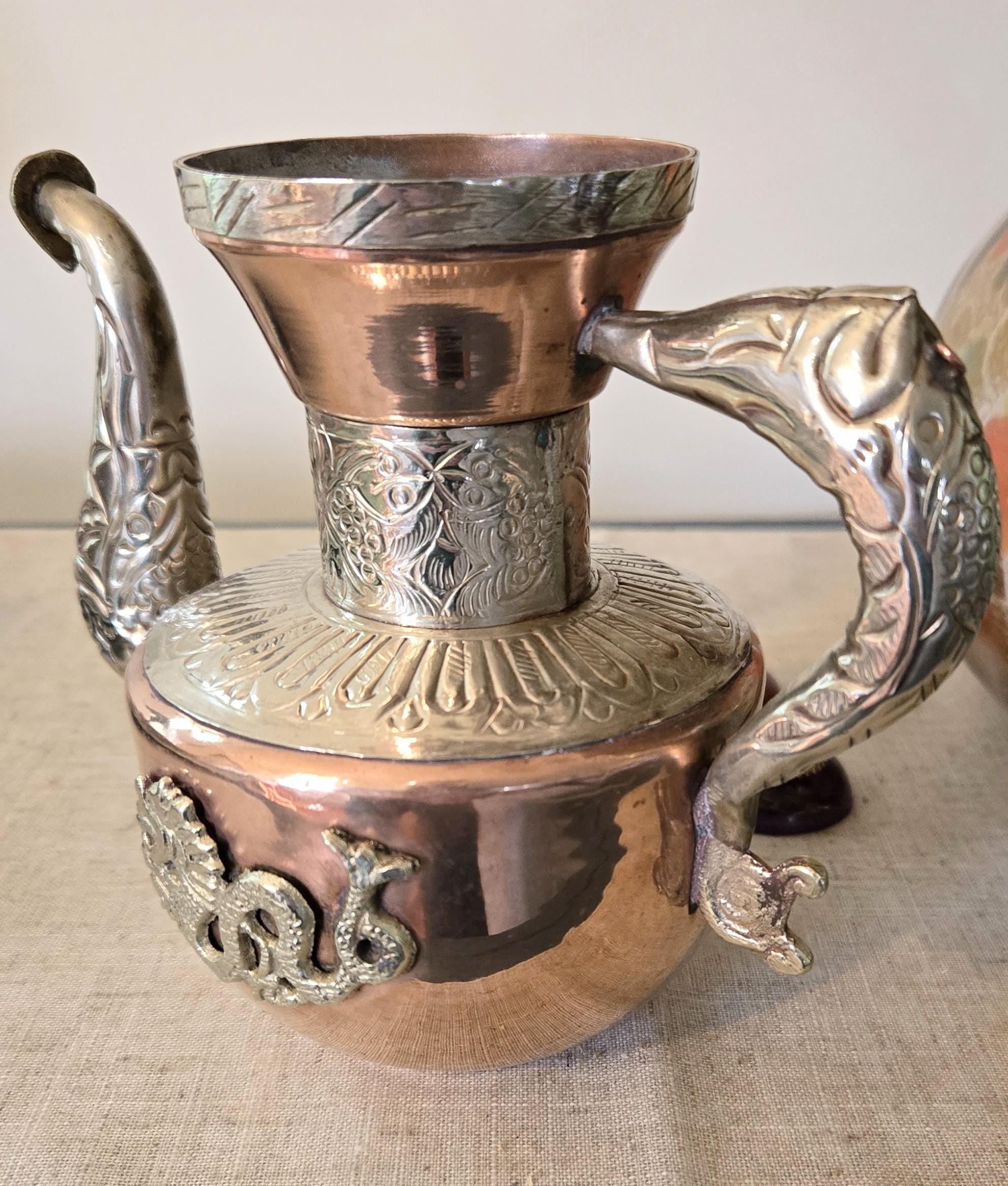 アンティークシルバーティーポットドラゴン - Etsy 日本