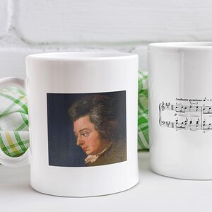 Mozart Kaffee Becher | Mozart Fächer | Klassische Musik Fans | Musik-Liebhaber-Kaffeetasse | Klassische Musik Geschenke | Klavier Spieler Geschenk