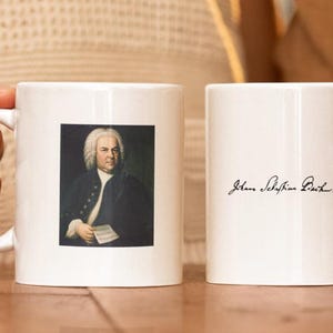 Johann Sebastian Bach Coffee Mug | Classical Music Lover Gift | Baroque Music Lover Gift | Piano Player Mug | Musician Gift