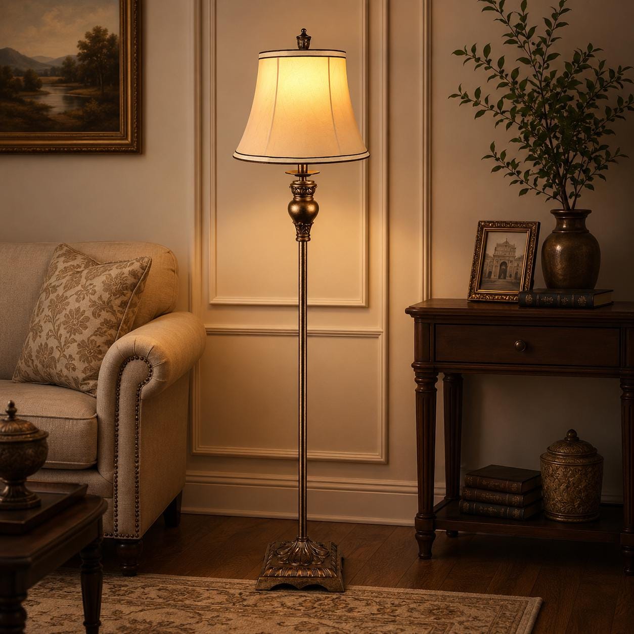 Vintage Bronze Floor Lamp - Etsy