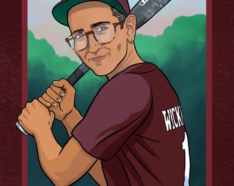 New! Portrait Commission: Vintage Baseball Card Portrait