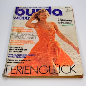 Vintage Burda Moden Zeitschrift Juni 1992: Schnittmuster