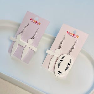 Spirit Away Inspired Earrings | Anime Earrings Frosted Acrylic Hand Painted Earrings