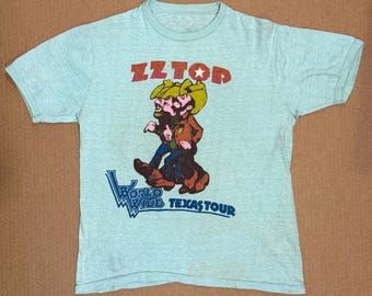 Vintage Original ZZ TOP World Wide Texas Tour 75-76 T-shirt