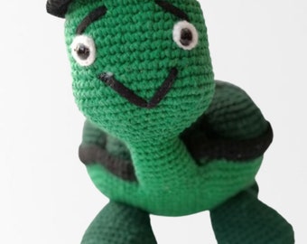 Handmade toy cotton turtle, cotton crochet baby toys, Mr. turtle