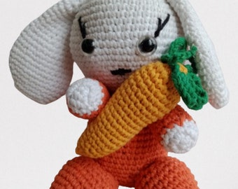 Handmade Orange Bunny, Crochet Animals Rabbit, Handmade Toys, Amigurumi