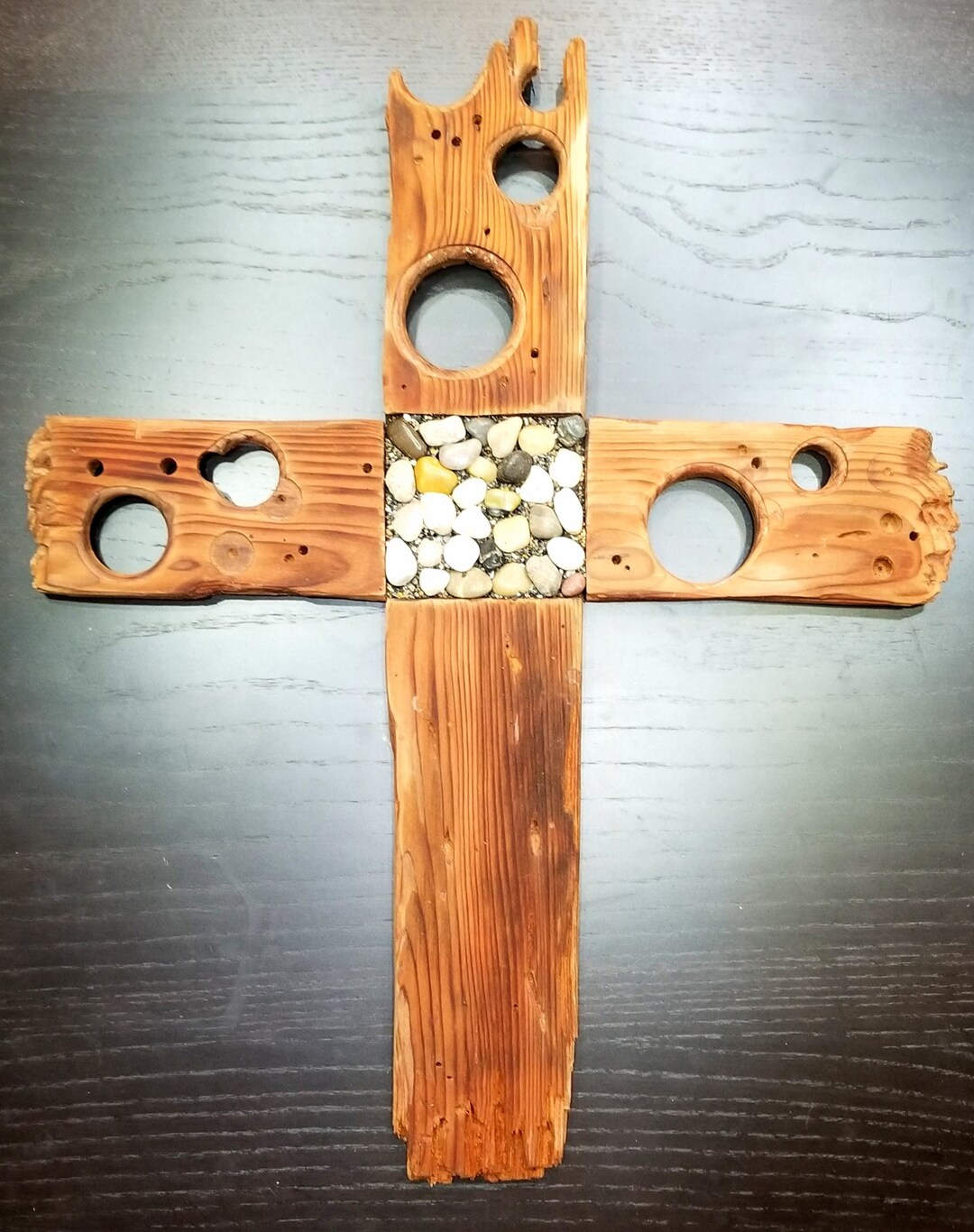 Western Rugged Cross XL RUGGED CROSS in Spectacular Reclaimed California Redwood. Outsider ...