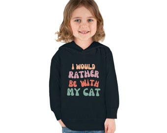 With My Cat Toddler Pullover Fleece Hoodie