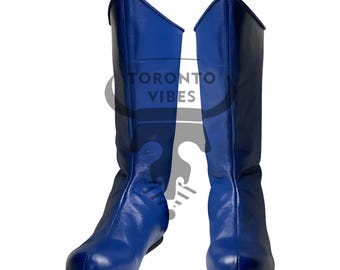 Handmade Bruce Wayne Blue Cosplay Boots: Comic Accurate Superhero Footwear