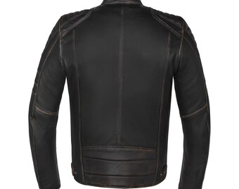 Handgefertigte Ziegenleder Cafe Racer Jacke: Individuelle