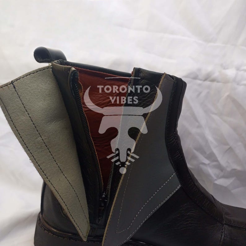 Handmade Leather Mandalorian Cosplay Boots, Custom Star Wars Shoes image 10