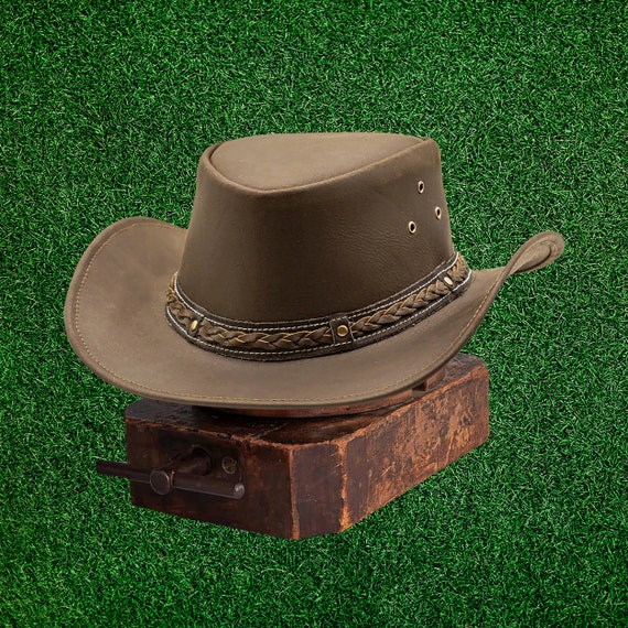 Cappello Cowboy Donna Stampa Cowboy Coccodrillo In Vera Pelle