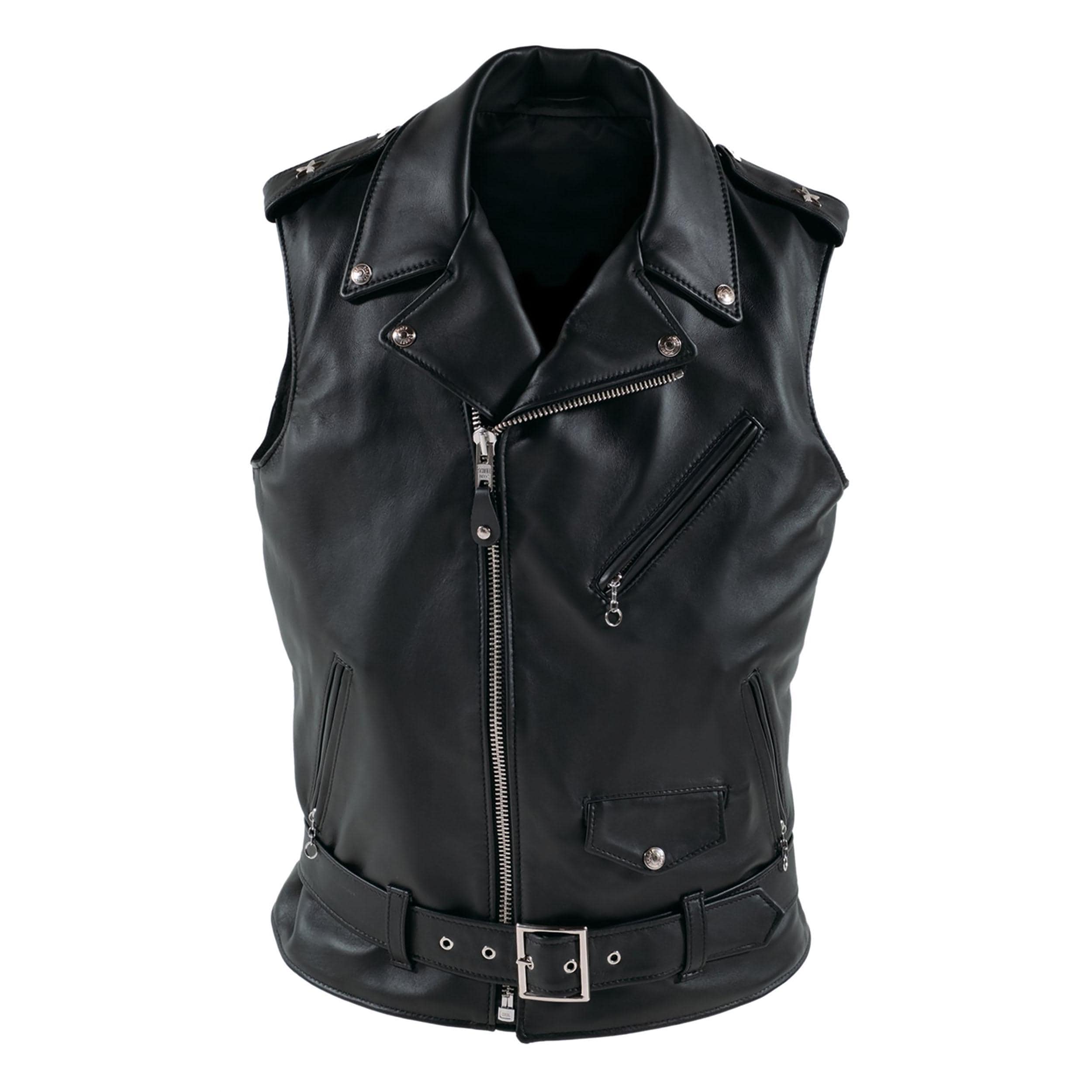 Vintage 80s Schott NYC Sportswear Brown Leather Vest Western