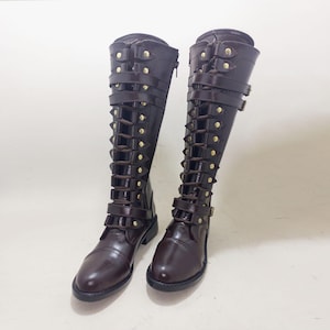 Handmade Leather Jedi Boots: Women&#39;s Cosplay Biker Boots