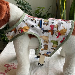 Large Dog Harness – Cotton & Flannel, Hook and Loop Closure