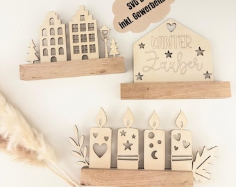 Laserbestand inclusief commerciële licentie I Vrolijk kerstfeest belettering I Blokdecoratie I Blokinzetstuk I Kerstdecoratie I lasergesneden SVG I Decoratie