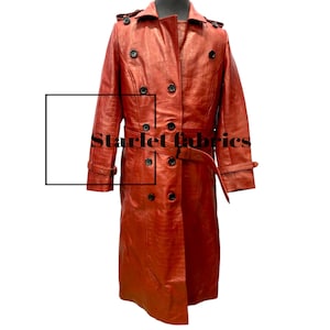 Crocodile Leather Trench Coat - Etsy