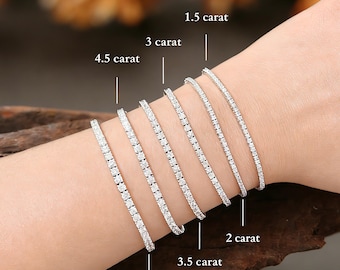 Tennis Bracelet Lab Grown Diamond, White Gold Infinity Stackable Jewelry, Anniversary Gifts for Women