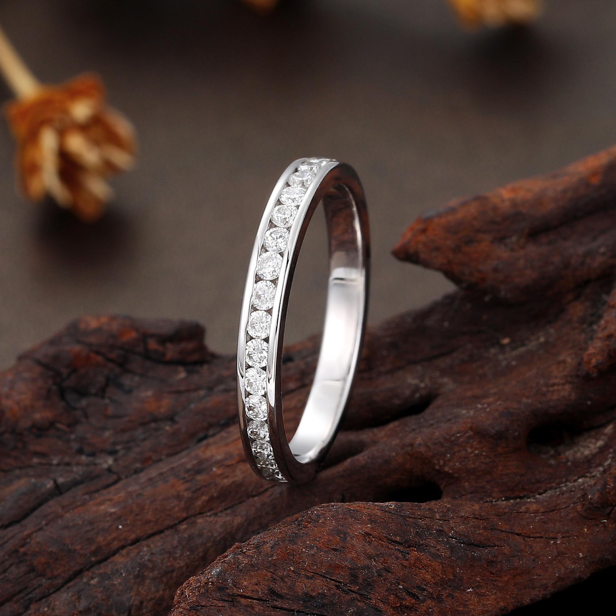 Channel Set Round Lab-Grown Diamond Eternity Ring In 14K White Gold 1 Item 239882