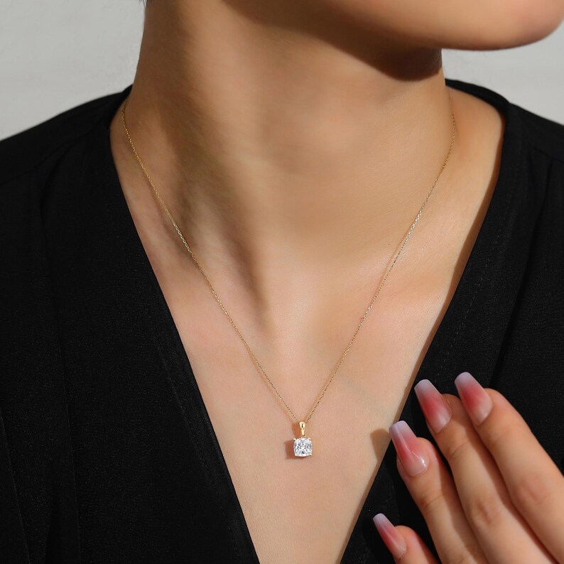 1.0 Carat Cushion Cut Lab Diamond Necklace, Solitaire Lab Grown Diamond Pendant, Silver Jewelry Women, Anniversary Gift, Solid Gold Necklace Rose Gold, White Gold, Yellow Gold, Solid 10K/14K/18K Gold Ring, Platinum Ring for Her, Anniversary Gifts for Women, Christmas Day Gifts, Valentine's Day Gifts, Mother's Day Gifts, Birthstone Ring, Jewelry For Women, Diamonds Are a Girl's Best Friend, Ethical Lab Diamonds, Eco-Friendly Lab Diamonds, Conflict-Free Lab Diamonds, Affordable Lab Created Diamond