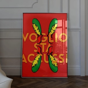 Original wall art Napoli, poster carte napoletane - 4 di bastoni (unposteralsole)