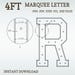 4ft DIY Marquee Plans, Letter R. Light up Letter Blueprints, Mosaic ...