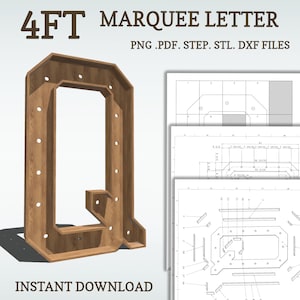 4ft Marquee Letter Q DIY Plans: Light Up Sign Blueprint (Digital Download)