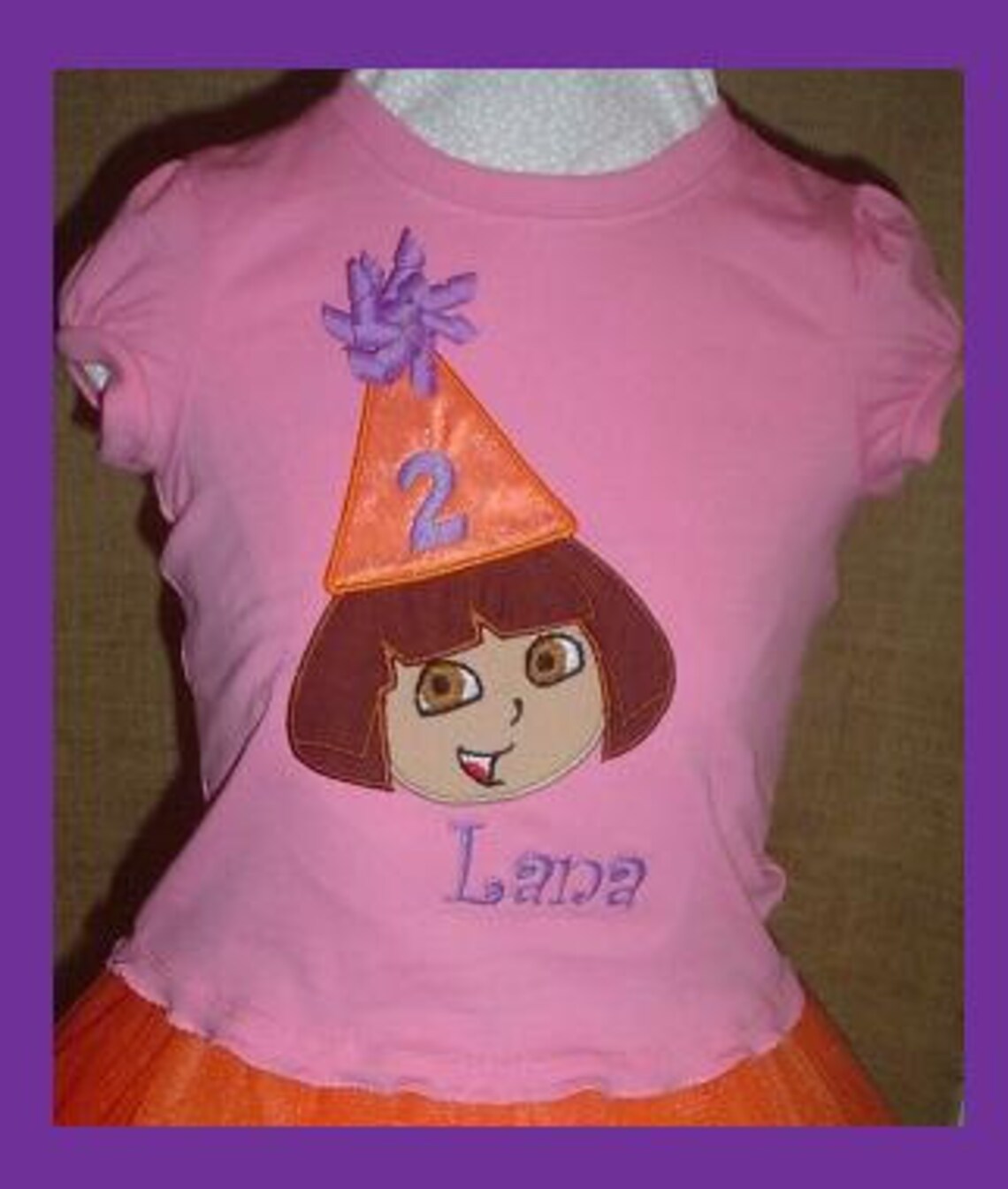 CUSTOM Dora Birthday Outfit With Appliqued Shirt Skirt Bib Etsy