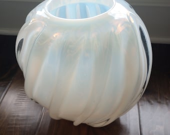 1980s LARRY LASLO for MIKASA Opalescent Swirl Glass Vase