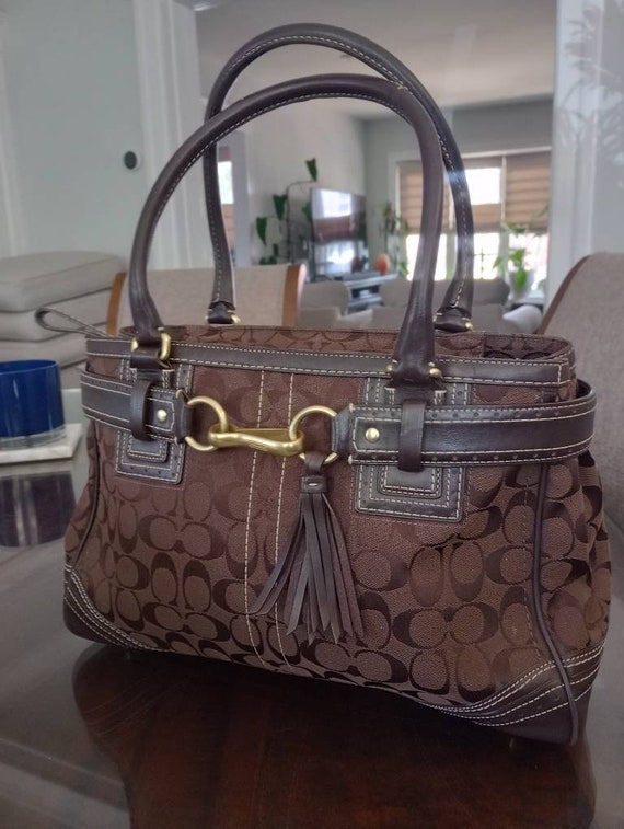 COACH Hampton Signature Satchel Handbag 10508 - Etsy COACH Hampton Signature Satchel Handbag 10508 - Etsy