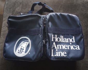 Vintage 1980s HOLLAND AMERICA LINE Cruise Packable Duffle Tote Travel Bag