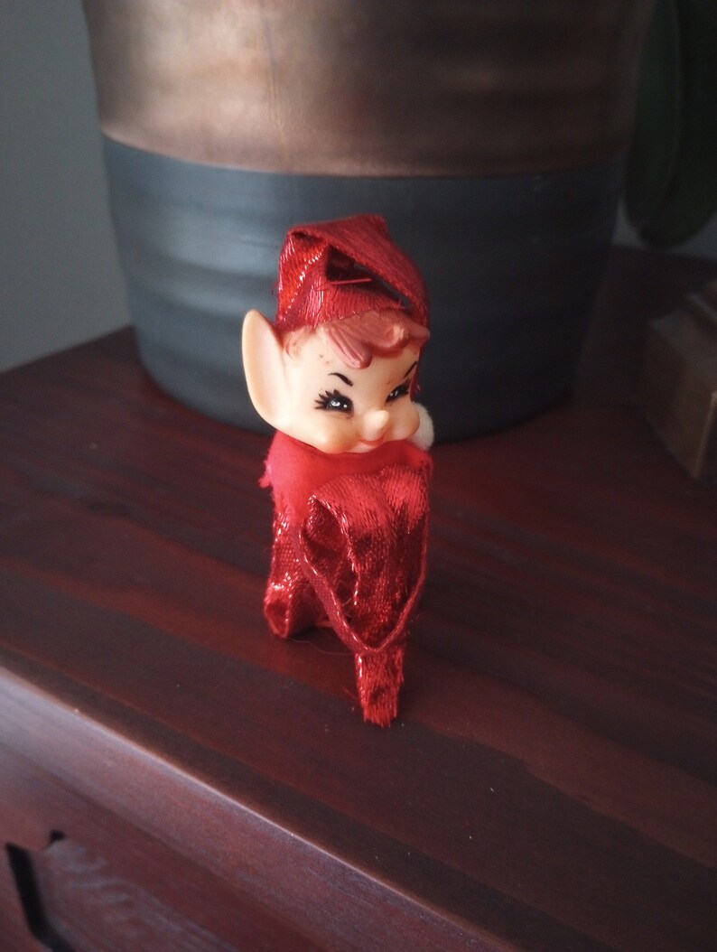 Vintage 1950s Knee Hugger Elf Red image 3