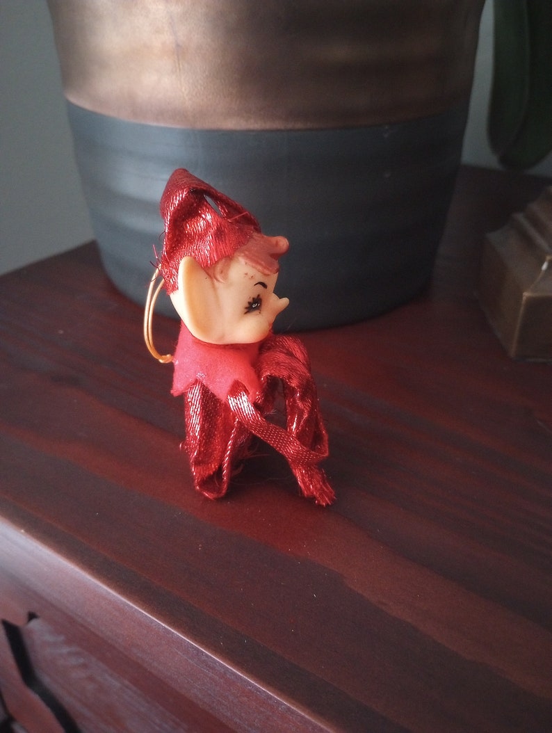 Vintage 1950s Knee Hugger Elf Red image 5