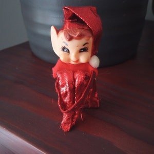 Vintage 1950s Knee Hugger Elf Red image 1