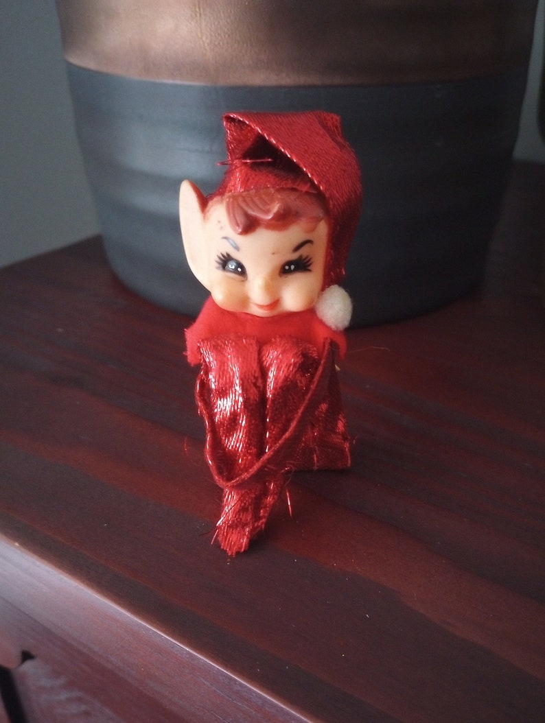 Vintage 1950s Knee Hugger Elf Red image 1