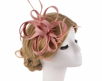 Fascinator hoed, Tea Party hoed, kerk hoed, derby hoed, fancy hoed, roze hoed, High Tea Party hoed, bruiloft hoed