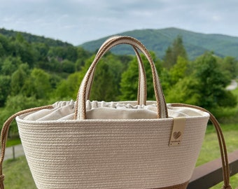 A delicate bag made of natural materials