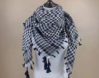Palestine Keffiyeh Kufiya Scarf Free Palestine Shemagh Head Neck Scarf Men Women Shawl Kafiya Wrap  Scarf Tassels Windproof Hand made scarf